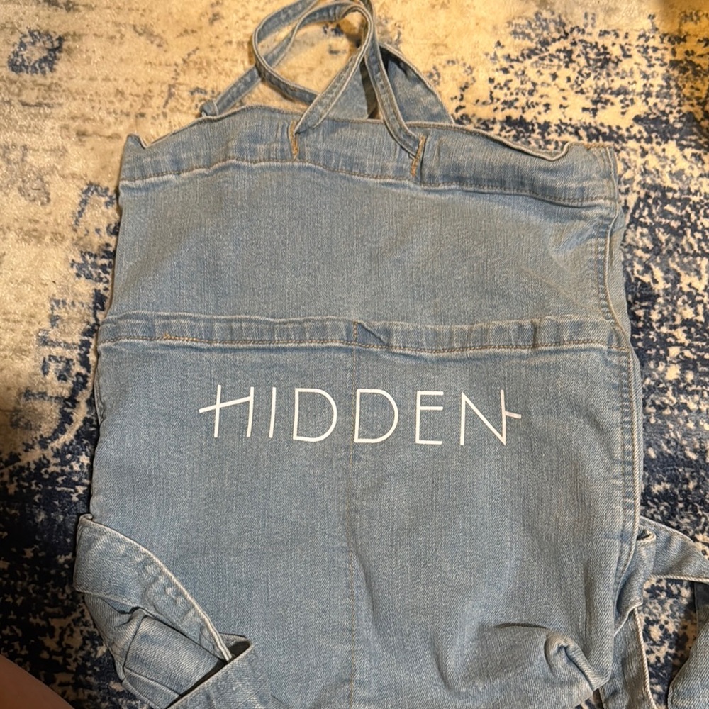 Casual Light Blue Denim Backpack